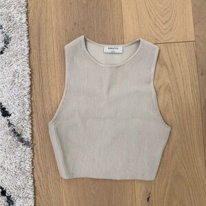 Babaton Cream Ribbed Women's Top sculpt knit high neck